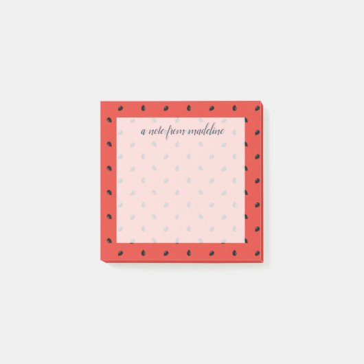Minimalistisches Wassermelone-Samen-Muster Post-it Klebezettel (Vorderseite)