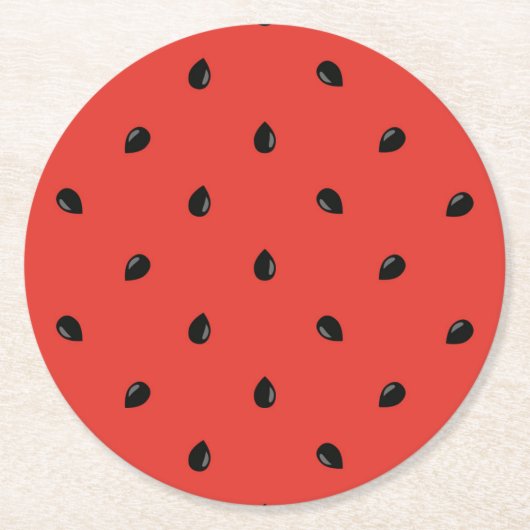 Minimalistisches Wassermelone-Samen-Muster Runder Pappuntersetzer (Vorderseite)