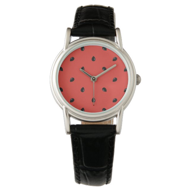 Minimalistisches Wassermelone-Seedattern Armbanduhr (Vorderseite)