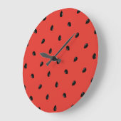 Minimalistisches Wassermelone-Seedattern Große Wanduhr (Winkel)
