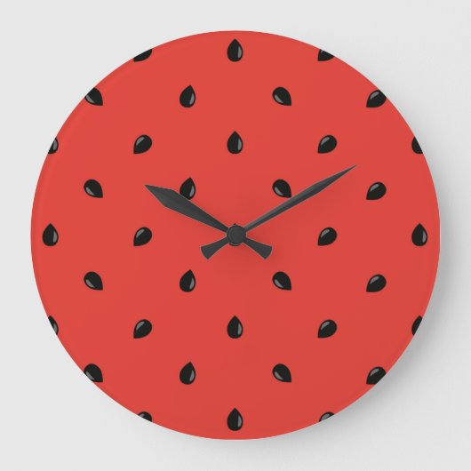 Minimalistisches Wassermelone-Seedattern Große Wanduhr (Vorderseite)