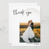 Minimalistisches Wedding Arch Foto Vielen Dank Dankeskarte (Vorne/Hinten)
