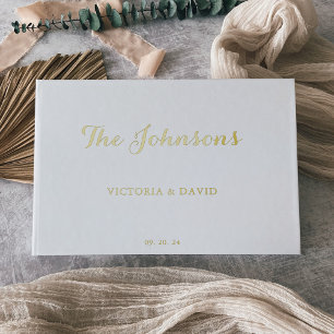 Minimalistisches Wedding Gold Foil Gästebuch