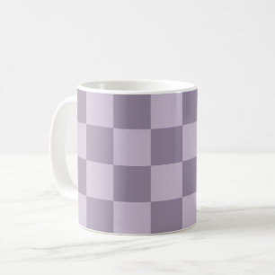 Minimalistisches, weiches Lavendel-Karomuster Kaffeetasse