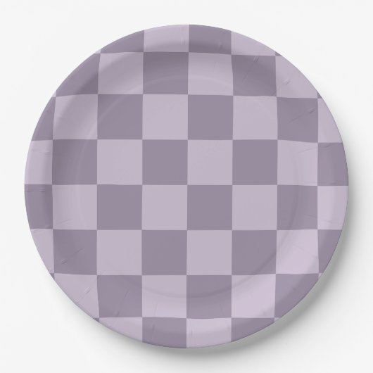 Minimalistisches, weiches Lavendel-Karomuster Pappteller (Vorderseite)