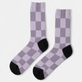 Minimalistisches, weiches Lavendel-Karomuster  Socken (Linkes Detail)