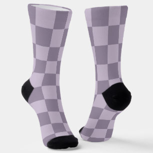 Minimalistisches, weiches Lavendel-Karomuster  Socken