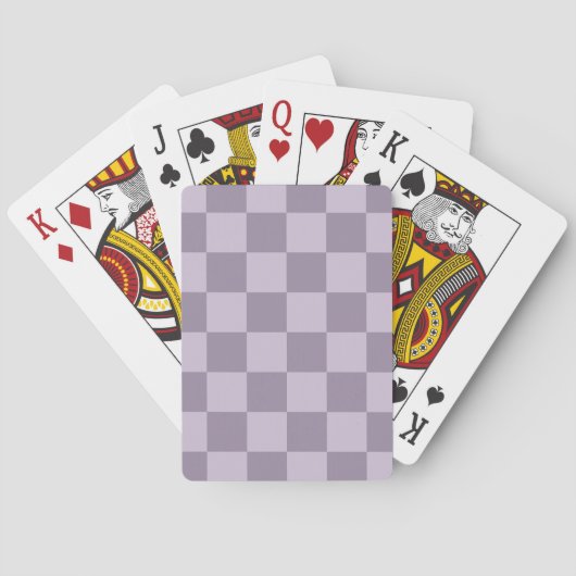 Minimalistisches, weiches Lavendel-Karomuster  Spielkarten (Rückseite)