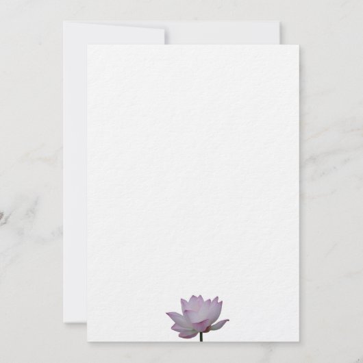 Minimalistisches Weichrosa und grüne Lotus Save th Einladung (Rückseite)