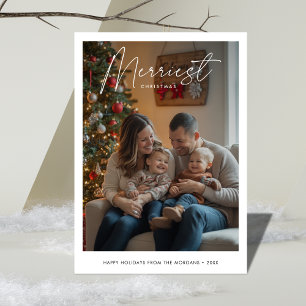 Minimalistisches Weihnachts-Baby-Foto Feiertagskarte