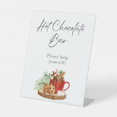 Minimalistisches Weihnachts-Hot-Chocolate-Bar Sockelschild (Vorderseite)