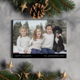 Minimalistisches Weihnachts-Modernes Familienportr Feiertagskarte