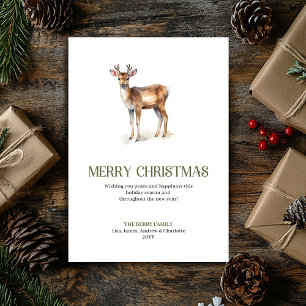 Minimalistisches Weihnachts Reh Neutrales Skript U Feiertagskarte