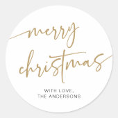 Minimalistisches Weihnachtsaufkleber Runder Aufkleber (Vorderseite)