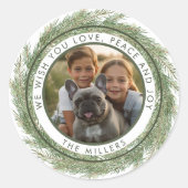 Minimalistisches Weihnachtsbad Foto Modernes Einfa Runder Aufkleber (Vorderseite)