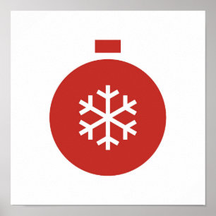 Minimalistisches Weihnachtsballen-Poster Poster