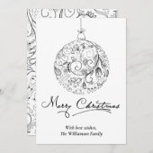 Minimalistisches Weihnachtsbauble Feiertagskarte (Vorne/Hinten)