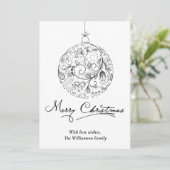 Minimalistisches Weihnachtsbauble Feiertagskarte (Stehend Vorderseite)