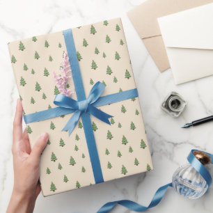 Minimalistisches Weihnachtsbaum-Muster Skandinavis Geschenkpapier