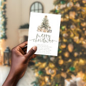 Minimalistisches Weihnachtsbaum Sage Script-Party Einladung