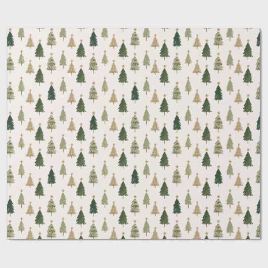 Minimalistisches Weihnachtsbaummuster Geschenkpapier (Flach)
