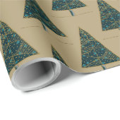 Minimalistisches Weihnachtsbaummuster in Gold und  Geschenkpapier (Rolleneckpunkt)