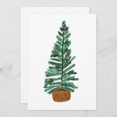 Minimalistisches Weihnachtsbaumwasser Feiertagskarte (Vorne/Hinten)
