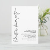 Minimalistisches Weihnachtsessen Party Einladung (Stehend Vorderseite)