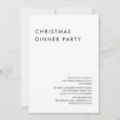 Minimalistisches Weihnachtsessen Party Einladung (Vorderseite)