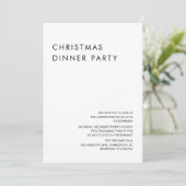 Minimalistisches Weihnachtsessen Party Einladung (Stehend Vorderseite)