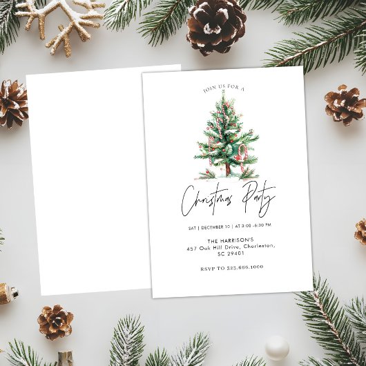 Minimalistisches Weihnachtsfest Boho Festessen Wei Einladung