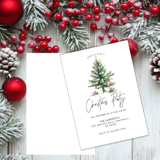 Minimalistisches Weihnachtsfest Boho Festessen Wei Einladung