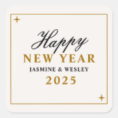 Minimalistisches Weihnachtsfest-Foto Quadratischer Aufkleber (Vorderseite)