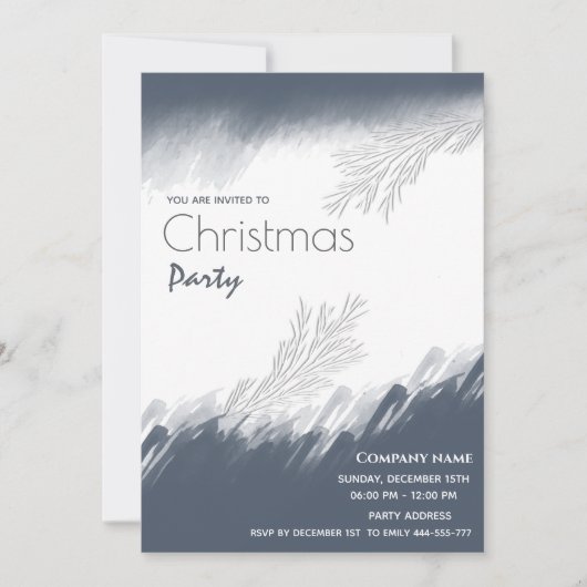 Minimalistisches Weihnachtsfest im Aquarell-Party Einladung (Vorderseite)