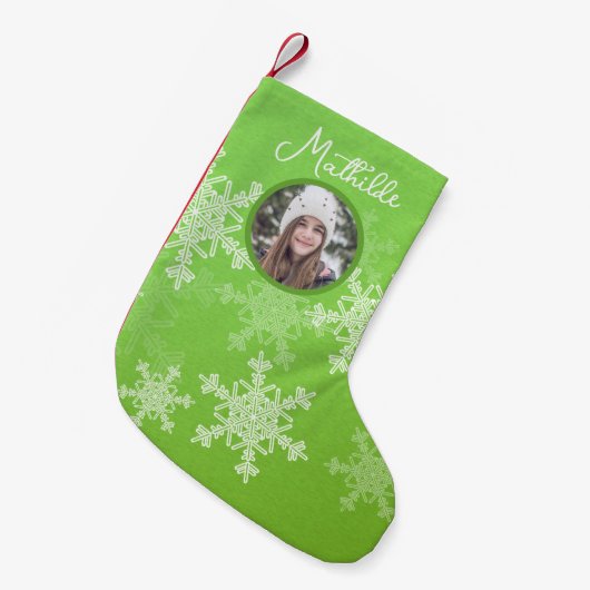 Minimalistisches Weihnachtsfest im Foto Kleiner Weihnachtsstrumpf (Vorderansicht (hängend))