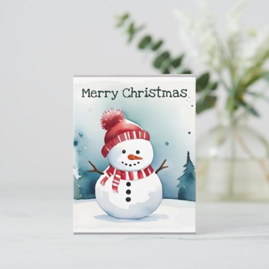 Minimalistisches Weihnachtsfest Postkarte (Stehend Vorderseite)