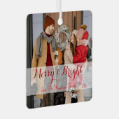 Minimalistisches WeihnachtsFoto Ornament Aus Metall (Vorderseite Rechts)