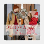 Minimalistisches WeihnachtsFoto Ornament Aus Metall (Rückseite)