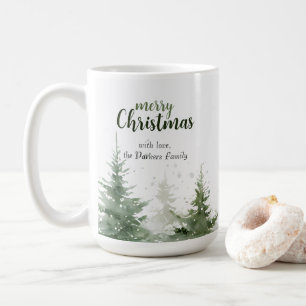 Minimalistisches Weihnachtsgebirge Evergreen Snow Kaffeetasse
