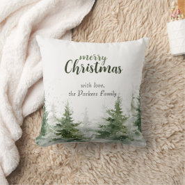 Minimalistisches Weihnachtsgebirge Evergreen Snow Kissen
