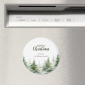 Minimalistisches Weihnachtsgebirge Evergreen Snow Magnet (In Situ (Geschirrspüler))