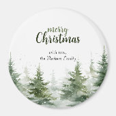 Minimalistisches Weihnachtsgebirge Evergreen Snow Magnet (Vorne)