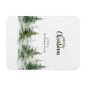 Minimalistisches Weihnachtsgebirge Evergreen Snow Magnet (Horizontal)