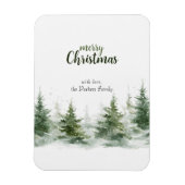 Minimalistisches Weihnachtsgebirge Evergreen Snow Magnet (Vertikal)