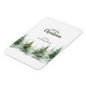 Minimalistisches Weihnachtsgebirge Evergreen Snow Magnet (Linke Seite)