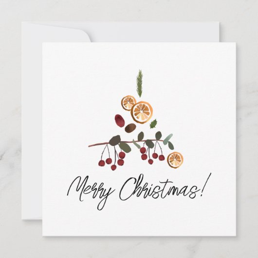 Minimalistisches Weihnachtsgebirge Feiertagskarte (Vorderseite)