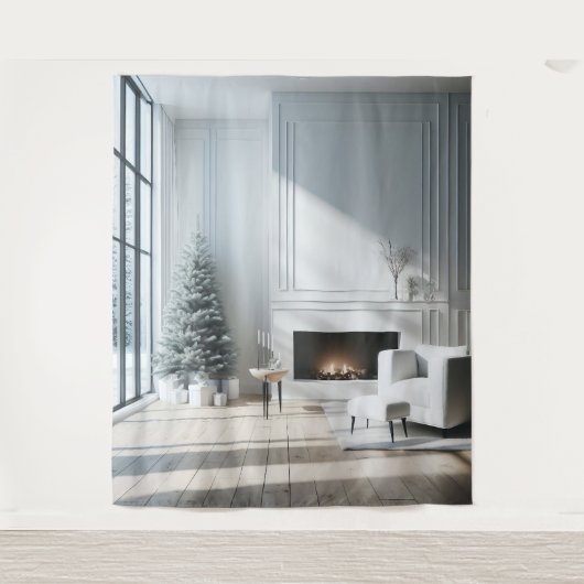 Minimalistisches Weihnachtsglühen Wandteppich (Vorderseite)