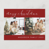 Minimalistisches Weihnachtsgrüßen | Rot Postkarte (Vorderseite)