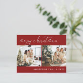 Minimalistisches Weihnachtsgrüßen | Rot Postkarte (Stehend Vorderseite)