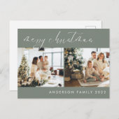 Minimalistisches Weihnachtsgrüßen | Sage Green Postkarte (Vorne/Hinten)